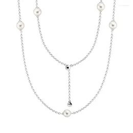 Chains 925 Sterling Silver Jewelry Luminous Dainty Droplets Pendants Necklace
