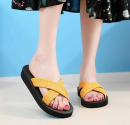 Slippers 2023 Women Flat Flip-flops Comfortable Non-slip Sandals Bohemian Style Flip Flop Home Bathroom Fashion SlideOVG1 H240325