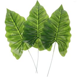 Decorative Flowers 3 Pcs Artificial Green Plants Party Favor Po Prop Fake Leaves Layout Decor Tropical Leaf With Stem