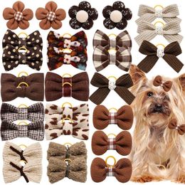 Dog Apparel 10PCS Hair Bows Rubber Bands Pet Small Cat Bowknot Cute Dogs For Grooming Accessories