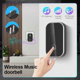 Doorbells Wireless Doorbell US EU plug 1000ft/300M remote doorbell cordless doorbell kit 36 Chimes 4 adjustable volume suitable for home and office useY240320