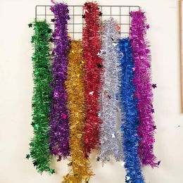 Party Decoration 2M Christmas Ribbon Garland Ornaments Colourful Strips For Tree Bar Tops Wedding Supplies