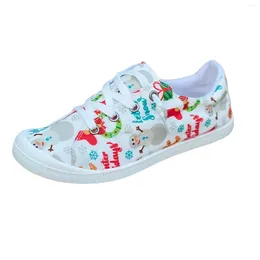 Walking Shoes Women Christmas Canvas Sneaker Wearable And Breathable Suitable For Going Beach Side Wear