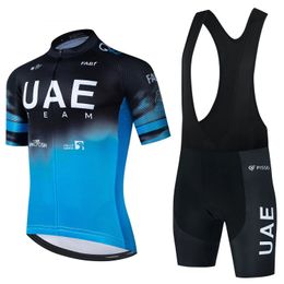 Uae Bicycles Jersey Sets Mens Summer Cycling Clothing Mountain Bike Bib Shorts Motocross Triathlon Maillot Shirts Ciclismo 240311