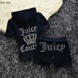 Juicy Apple Tracksuit Short Sets Designer Hoodies Jackets Jogger Sportswear Summer Streetwear Sports Two Piece Set Women