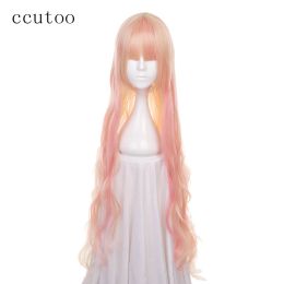 Wigs ccutoo 120cm Macross sheryl Pink Blonde Mix Wavy Long Synthetic Wig Heat Resistance Fibre Cosplay Costume Wigs Hair