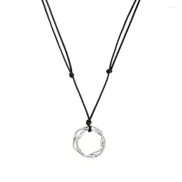 Pendant Necklaces Twist Rings Neckband Choker Collar Necklace Party Adjustable Drawstring Fashion Y2K Jewelry