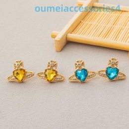 Designer Luxury Brand Jewellery Western Empress Dowagerearring Stud Saturn Love with a Unique Sense S925 Sweet and Simple Earrings for Women
