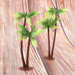 Decorative Flowers Mini Plastic Decoration Craft Leaf Fake Artificial Plants Coconut Palm Tree Micro Landscape Miniature