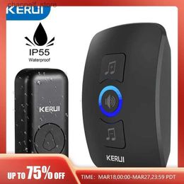 Doorbells KERUI wireless doorbell waterproof smart home doorbell welcome melody bell kit LED flashing safety alarmY240320