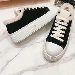 Casual Shoes Winter Wool Flat Platform Women Sneakers Tennis Warm Thick Soled Cow Suede Fur For Fashion Brand Comfy
