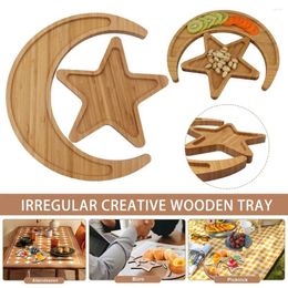 Plates Easy To Clean Serving Trays Moon Star Wooden Tray Set For Home Kitchen Table Pallet Breakfast