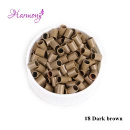 Tubes Harmony Plus Hair 1000pcs/lot 3.6*2.9*4.5mm Flat Edge copper micro tubes No flared micro rings links 8 Colours for I tip hair