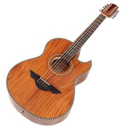 Guitar Professional 10 string acoustic guitar 39 inch folk guitar high gloss natural sharpe angle design can add EQ