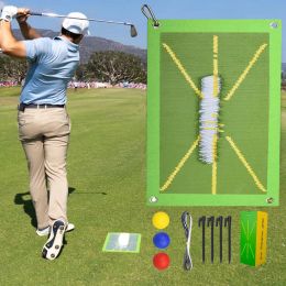 Aids New Golf Swing Mat Hitting Batting Direction Mark Trace Indoor/Outdoor Home Garden Golf Swing Training Pad