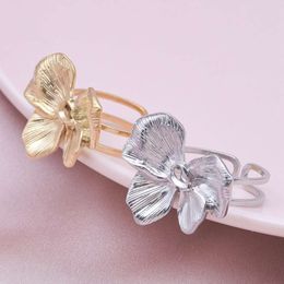 304 Stainless Titanium Steel Butterfly Flower Ring Chinese Style for Men Valentine's Day