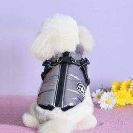 Dog Apparel Pet Jacket Coat Clothes Winter Warm Silver Dogs Vest Harness For Small Puppy Yorkshire Clothing Cat Apparels