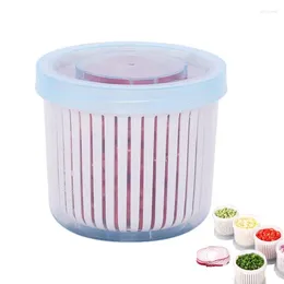 Storage Bottles Onion Containers With Seal Lid Strainer Drain Basket Container Ingredients Divider