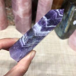 Decorative Figurines Polished Quartz Gems Crystal Natural Stones Dream Amethyst Wand Point Tower Healing Reiki Gemstones Home Decoration