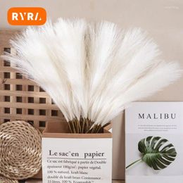 Decorative Flowers 56.5CM Fluffy Pampas Grass Boho Decor Vase Fake Flower Plant Reed Simulated Wedding Party Home Decoration Artificial