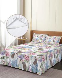 Bed Skirt Hedgehog Flower Elastic Fitted Bedspread With Pillowcases Protector Mattress Cover Bedding Set Sheet