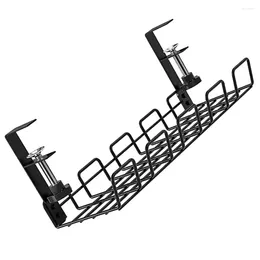 Hooks Under Desk Cable Management Tray: Metal Cord Board Container Wire Storage Rack Tray Organizer For Office Home (
