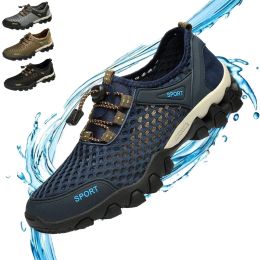 Shoes 2023 New Fashion Aqua Shoes Men Nonslip Fishing Quickdrying Breathable Water Shoes Diving Walking Mesh Sport Rubber Sneakers