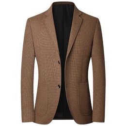 Autumn Men Blazers Suits Jackets Business Casual Suit Wool Coats High Quality Male Slim Fit 240318
