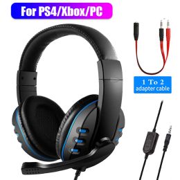 Headphone/Headset Stereo Gaming Headset For Xbox one PS4 PC 3.5mm Wired OverHead Gamer Headphone With Microphone Volume Control Game Earphone