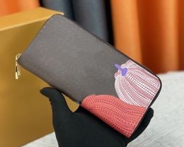 Mens designer wallets luxurys Zippy purse brown-flowe letter-Pumpkin long card holders high-quality man fashion Graphite small clutch bag with Original box