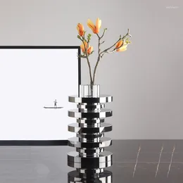 Vases Strange Shape Modern Home Decoration Stacked Entrance Disc Flower Ware Bookcase Crafts Large Vase