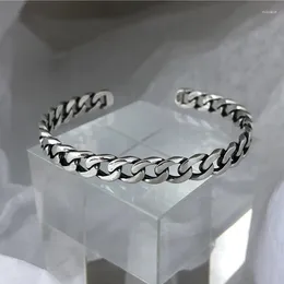 Bangle No. 4114 Thai Silver Vintage Bracelet Women's Open Japanese And Korean Style Personalized Creative Linen Lock Chain