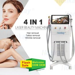 Salon Use Vertical 4 in1 Big Power Painfree diodo laser 808nm hair removal Beauty Equipment RF and Ipl Skin Rejuvenation Nd Yag Skin Care Machine