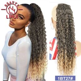 Ponytails Ponytails Synthetic Drawstring Puff Ponytail Afro Kinky Curly Hair Clip in Pony Tail African American Hair 60CM Lihui