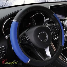 Steering Wheel Covers Metal Strip Foamed PU Leather Comfortable Elastic Band Auto Handle Cover Raid On The Case