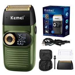 Sets Kemei 2 in 1 Rechargeable Electric Shaver Lcd Display Portable Cordless Men Reciprocating Razor Beard Trimmer