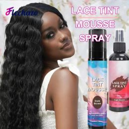 Adhesives Lace Tint Spray For Lace Wigs 100ML Dark Brown Middle Brown Light Brown Lace Tint Mousse For Closures Wigs For Women And Men