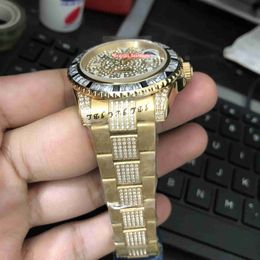 Boutique Automatic Men's Watches Gold Stainless Steel Case Strap Watch Diamond Strap Watch Diamond Face Wristwatch257k