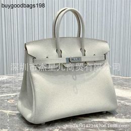 Designer Bags Womens Handbags Once Hand Sewed Hs Handheld Bk25bk30togo Leather Swift Milkshake Silver Large Capacity