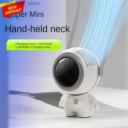 Electric Fans Portable fan handheld Astronaut quiet small USB charging mini neck fan suitable for manual fans in student dormitories and officesY240320
