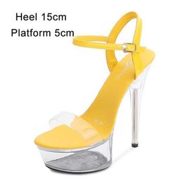 Dress Shoes platform shoes summer sandals gladiator heels Pole Dance New High-heeled Sandals Clear High Heels Diamonds Womens Striper H240321420AWADJ