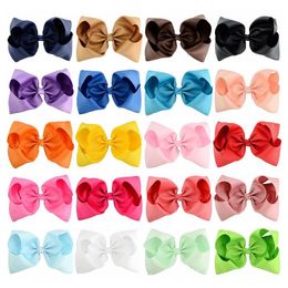 8 Inch Grosgrain Ribbon Baby girls Clips Fashion Large Bowknot Barrette Cute Kids Hair Boutique Bows Children Hair Accessories Hairpin