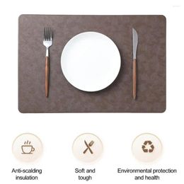 Table Mats Long-lasting Placemats Elegant Faux Leather For Dining Heat-resistant Non-slip Waterproof Kitchen Tabletops