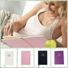 Paper Gratitude Journal Notebook Ribbon Bookmark Linen Hard Cover 5 Minute Daily Smooth Surface Thick