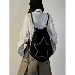 Backpack Drawstring Black Star Multifunctional Crossbody Bag