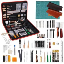 386 Pcs Advanced Supplies with Carrying Organiser Mat Stamping Tools Needles Snaps and Rivets Kit Perfect for Ing Punching Cutting Sewing Leather Craft Making