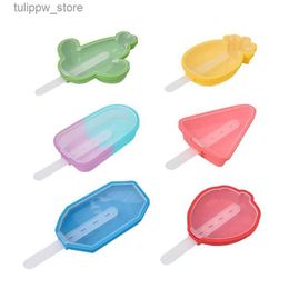 Ice Cream Tools Ice cream Mould food grade silica gel watermelon pineapple strawberry diamond ic cactus shape ice-cream tools L240319