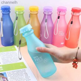 Water Bottles 550ml Plastic Water Bottle for Drinking Portable Sport Tea Coffee Cup With Rope BPA Free Kid Water Bottle for School Transparent yq240320