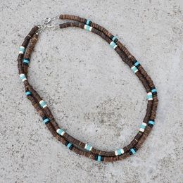 Chains Vintage Coconut Shell Turquoise Beads Necklaces For Women Men's Surfing Choker Luxury Holiday Jewellery Collares