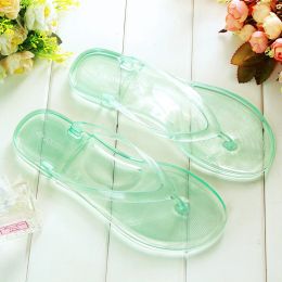 Flops Ms. summer sandals jelly sandals transparent flats sandals crystal slip bathroom slippers plastic sandals Korean shipping